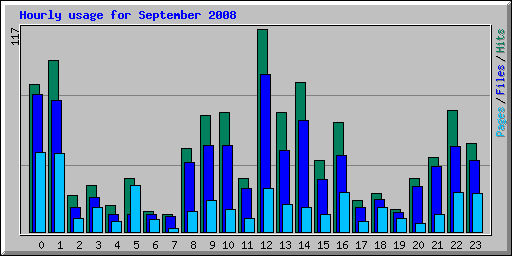 Hourly usage for September 2008