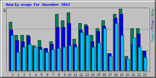 Hourly usage for December 2012