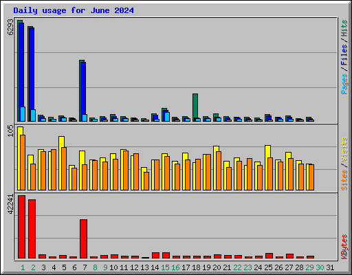 Daily usage for June 2024