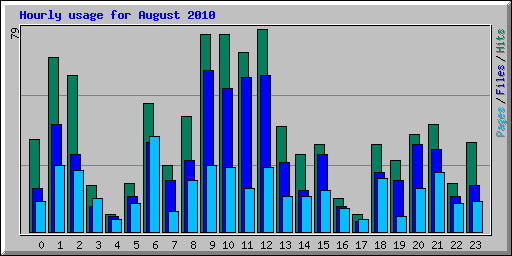 Hourly usage for August 2010