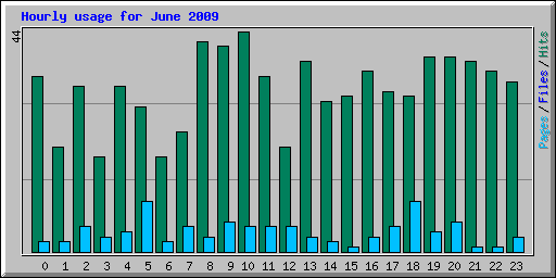 Hourly usage for June 2009