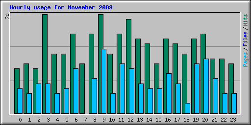 Hourly usage for November 2009