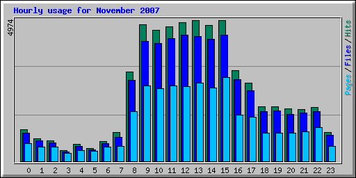 Hourly usage for November 2007