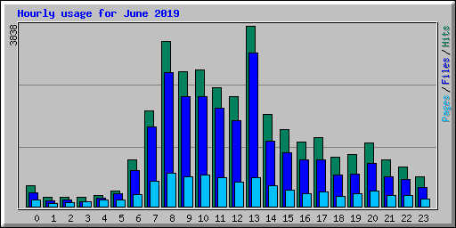 Hourly usage for June 2019