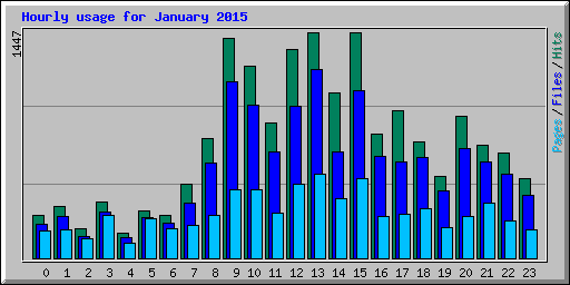 Hourly usage for January 2015