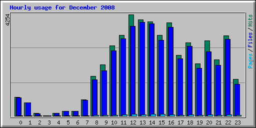 Hourly usage for December 2008