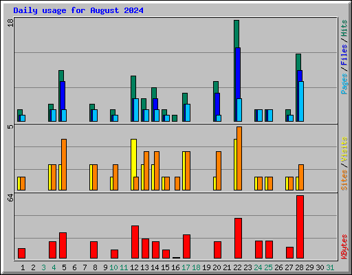 Daily usage for August 2024