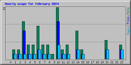 Hourly usage for February 2024