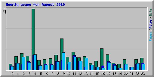 Hourly usage for August 2019